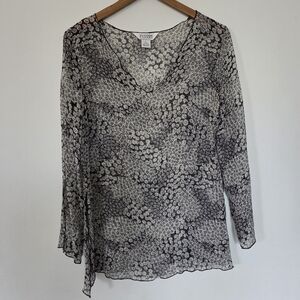 Allison Taylor 100% Silk Floral Blouse